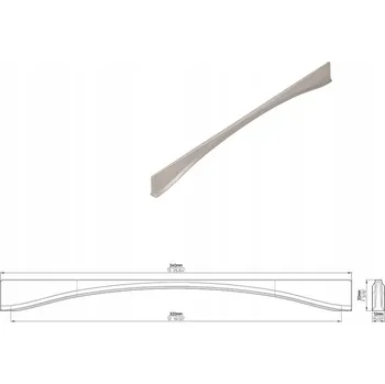 Nábytkové kování Nábytková úchytka SIRO 2340-340ZN27 vzhled nerezové oceli