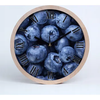 Hodiny Dřevěné nástěnné hodiny římské bobule fi 25 cm