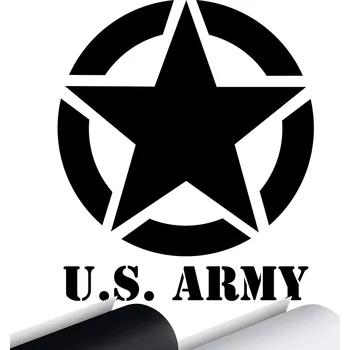 Samolepicí dekorace na vozidlo SAMOLEPKA na auto HVĚZDA U.S. ARMY JEEP 15x13