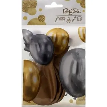 Balónek BALÓNKY PARTY TIME CHROMOVÝ EFEKT 30cm ZLATÉ 4ks
