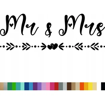 Samolepící dekorace Samolepka na stěnu NÁPIS MR & MRS 44 x 125 cm
