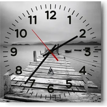 Hodiny Kuchyňské nástěnné hodiny 30x30 Krajina Skleněné hodiny do obýváku Moderní Tiché