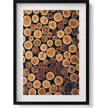 Obraz Dekorativní nástěnný obraz do obýváku kuchyně Dřevěné špalky stromů 50x70 cm