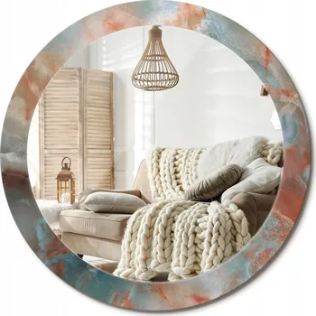 Zrcadlo Zrcadlo s potiskem do koupelny, kuchyně, předsíně. Onyxový mramor, průměr 80 cm.