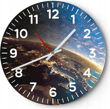 Hodiny Nástěnné hodiny do obýváku 40x40 Kosmos Kulatý Skleněné hodiny Loft Tiché