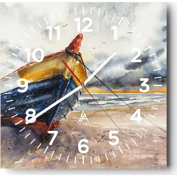 Hodiny Kuchyňské nástěnné hodiny 30x30 Krajina Skleněné hodiny do obýváku Moderní Tiché