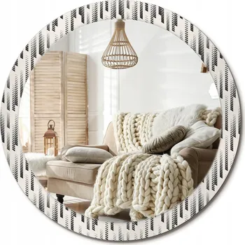 Zrcadlo Zrcadlo s potiskem do koupelny ložnice obývacího pokoje Velké fi 90 cm Pruhovaný vzor