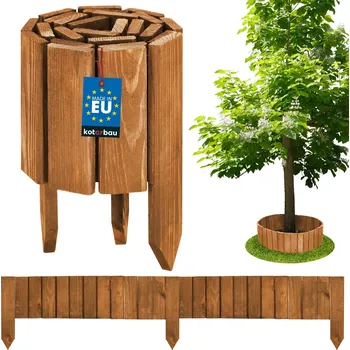 Zahradní obrubník Lemování dřevěného plotu palisáda dub 15x110 cm - dubová \ 15 cm