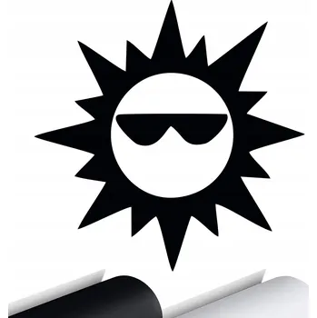 Samolepicí dekorace na vozidlo NÁLEPKA na auto SLUNCE V BRÝLÍCH SUN 15x15 cm