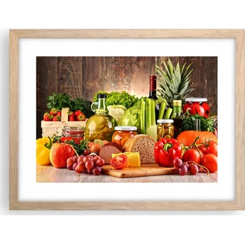 Obraz Obraz plakát v rámu světlý dub do obýváku 40x30 gastronomie foto na zeď