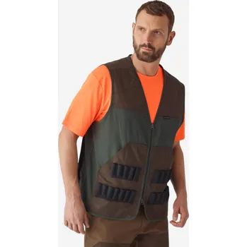 SOLOGNAC Lovecká vesta na lov drobné zvěře 100 XL KAŠTANOVÁ|ZELENÁ