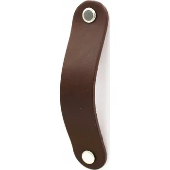 Nábytkové kování NÁBYTKOVÁ ÚCHYTKA klasická tmavě hnědá kůže premium s roztečí 96 mm