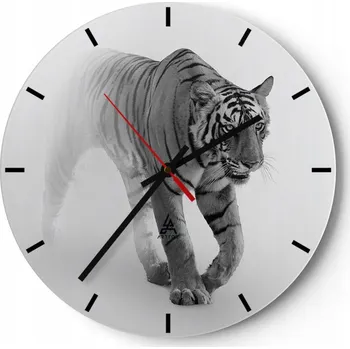 Hodiny Velké nástěnné hodiny 40x40 cm Zvířata Skleněné hodiny Kulatý Tiché