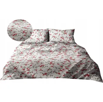 Povlečení Povlečení 140x200 + 1x70x80cm, 140g/m2, 100% BAVLNA, růžová zahrada s růžemi
