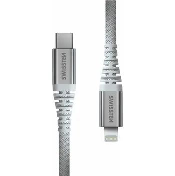 Datový kabel Swissten Kevlar USB-C/lightning 1,5m bílá