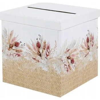 Dárková krabička KRABIČKA NA OBÁLKY A KARTIČKY BOHO PARTY 20X20X20 CM