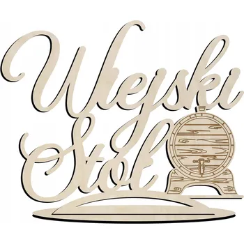 Obraz Selský Stůl svatební hostina nápis na dřevěném podstavci