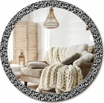 Zrcadlo Kulaté dekorativní zrcadlo s potiskem do obýváku Ornament průměr 100 cm