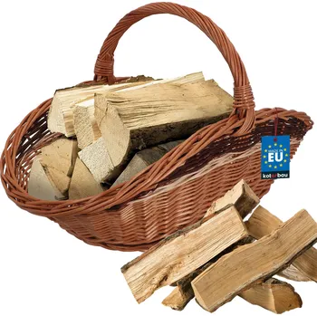 Přírodní vpletený košík na dřevo do krbu