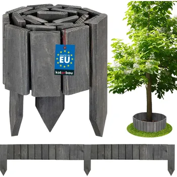 Zahradní obrubník Lemování dřevěného plotu palisáda antracit 10x110 cm - antracit \ 10 cm