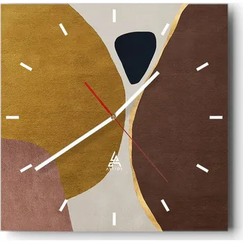 Hodiny Velké nástěnné hodiny 40x40 Abstrakce Skleněné tiché hodiny