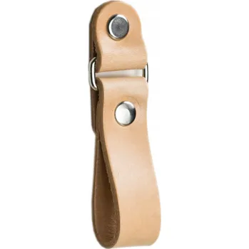 Nábytkové kování Kožený nábytková úchytka KNOFLÍK na nábytek přírodní světlý na komodu 008