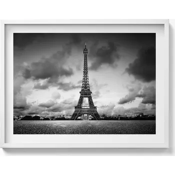 Obraz Obraz nástěnná dekorace Černobílý pohled na Francii s Eiffelovou věží 80x60 cm