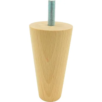 Obraz Dřevěné nohy nožičky k nábytku rovné 9 cm sada montáž lak přírodní