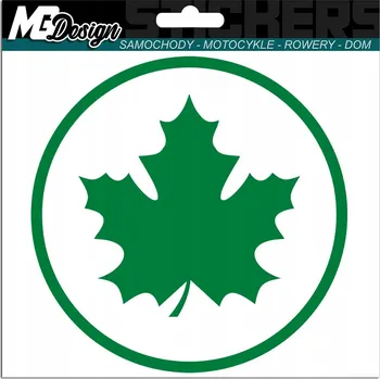 Samolepicí dekorace na vozidlo NÁLEPKA na auto ZELENÝ LIST pro MLADÉHO ŘIDIČE 13x13 cm