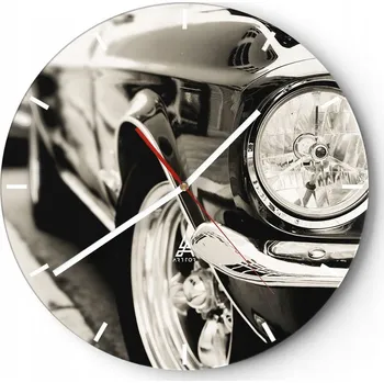 Hodiny Nástěnné hodiny do kuchyně 30x30 Auto Skleněné hodiny do obýváku Loft Tiché