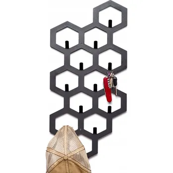 Věšák Heksagon #4 - ČERNÝ - Kovový věšák na oblečení
