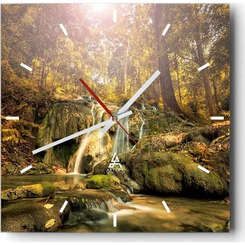 Hodiny Velké nástěnné hodiny 40x40 Krajina Skleněné hodiny Tiché