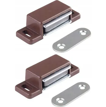 Nábytkové kování Nábytkový zámek magnetický pro skříňky - 2 ks - Barva hnědá - hnědá