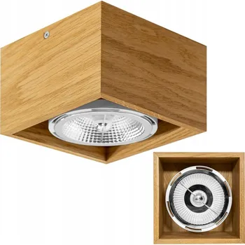 Stropní Svítidlo čtvercový LED Wood 15 x 15 cm hnědý