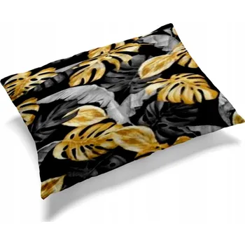Povlak na dekorativní polštářek Povlak na polštář 70x80 cm z KREPové KŮRY Černé listy 3D