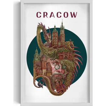Obraz Ozdobný nástěnný obraz v rámu Krakov Kostel Panny Marie Drak Wawelský 40x60