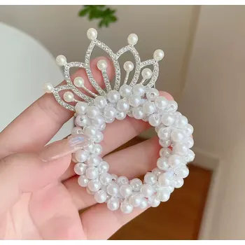 Čelenka B-TOP Perlová gumička do vlasů s korunkou