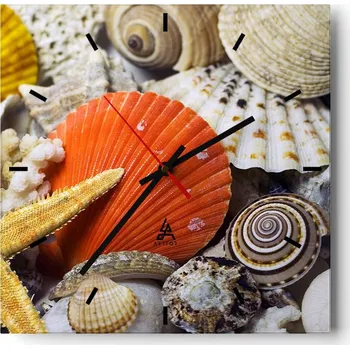 Hodiny Velké nástěnné hodiny 40x40 Natura Skleněné hodiny Čtvercové Tiché