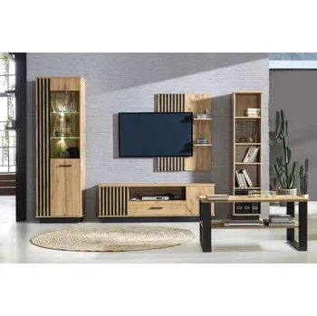 Obývací stěna Dolmar Obývací stěna Lamelo sestava 2 LED osvětlení: Bez LED osvětlení