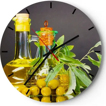 Hodiny Velké nástěnné hodiny 40x40 Gastronomie Skleněné hodiny Kulatý Tiché