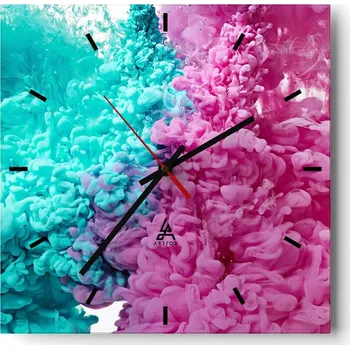 Hodiny Velké nástěnné hodiny 40x40 Abstrakce Skleněné tiché hodiny