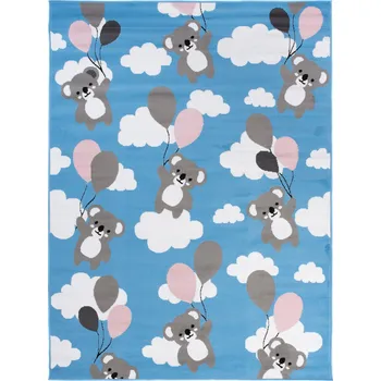 Koberec KOBEREC PINKY 140x200 ŠEDÝ MEDVÍDEK KOALA S BALÓNKEM