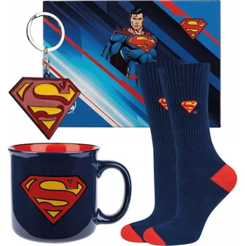 SOXO pánské ponožky Superman + přívěsek na klíče + hrnek