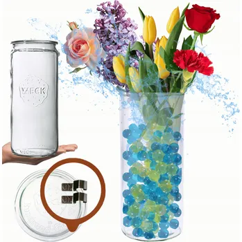 Sklenice Zavařovací Sklenice Weck 1,5l váza MOLD žáruvzdorná spony víko gumička 1 Ks CYLINDER