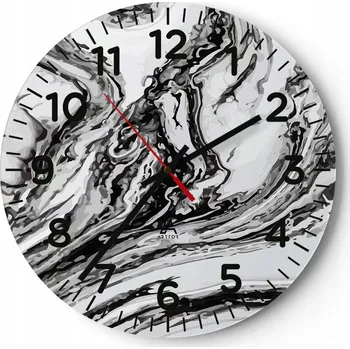 Hodiny Nástěnné hodiny do obýváku 40x40 Abstrakce Kulatý Skleněné hodiny Loft Tiché