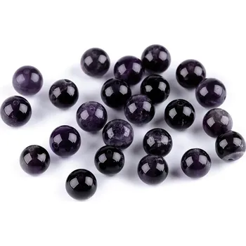 Korálek Ametyst, minerální korálky Ø8 mm, barva ametyst