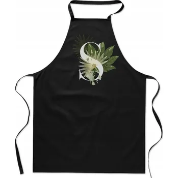 Kuchyňská zástěra KUCHYŇSKÁ ZÁSTĚRA černá S PÍSMENEM S jméno Sára Sandra Sylvie Šimon FA_413_cz