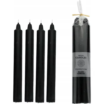 Svíčka Intenční svíčky rituální OCHRANA sada černých svíček 4 kusy