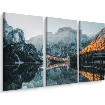 Obraz Obraz Triptych HORY Jezero Stromy Výhled 3D 60x40