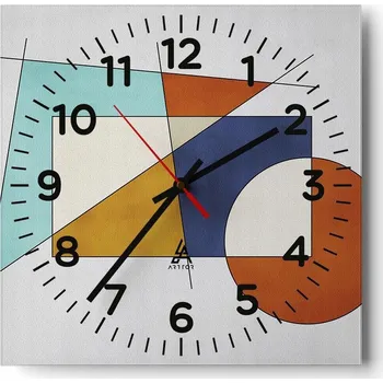 Hodiny Nástěnné hodiny do obýváku 40x40 Geometrické Bezhluké Hodiny na skle Tiché